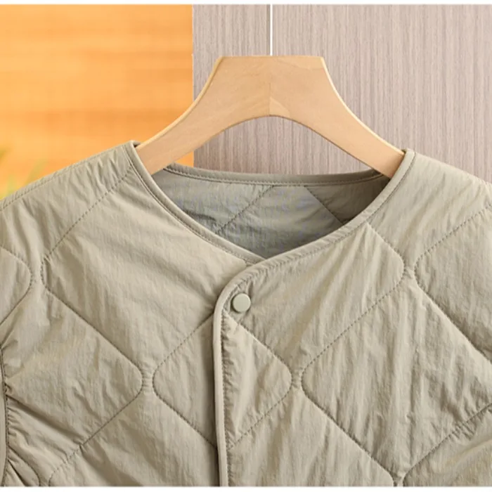 Nuovo gilet invernale in cotone leggero con motivo a diamante Abbigliamento interno in puro colore da donna Sottile multiuso Versatile Sli Fit