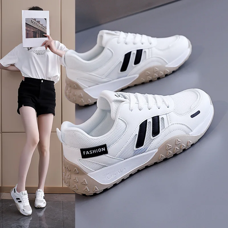 

2026 summer new lightweight casual versatile mesh breathable white shoes comfortable sports board shoes