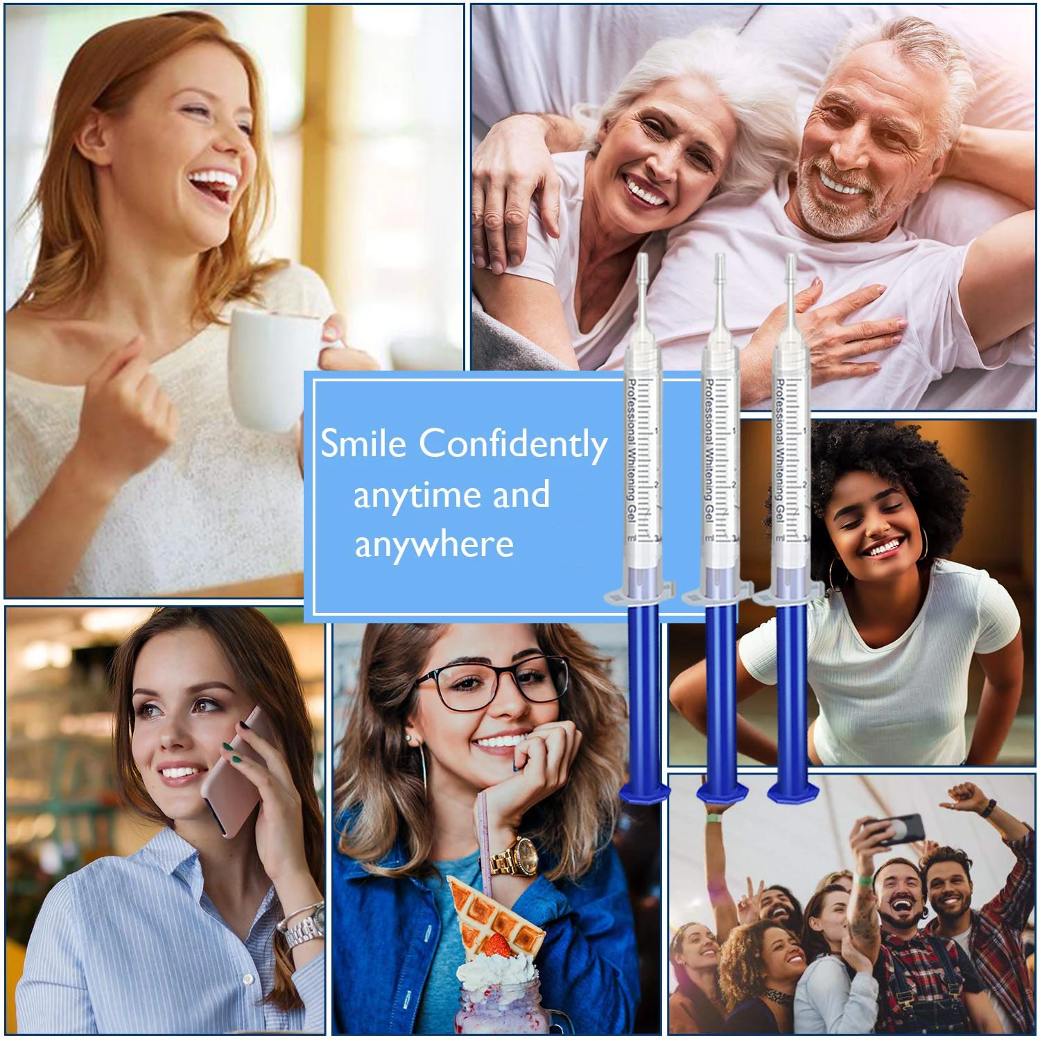 Teeth Whitening Gel Refill Syringe Tooth Bleaching Gel Bleach For Invisalign Style Tray Dental Grade Tooth Whitener White Kit