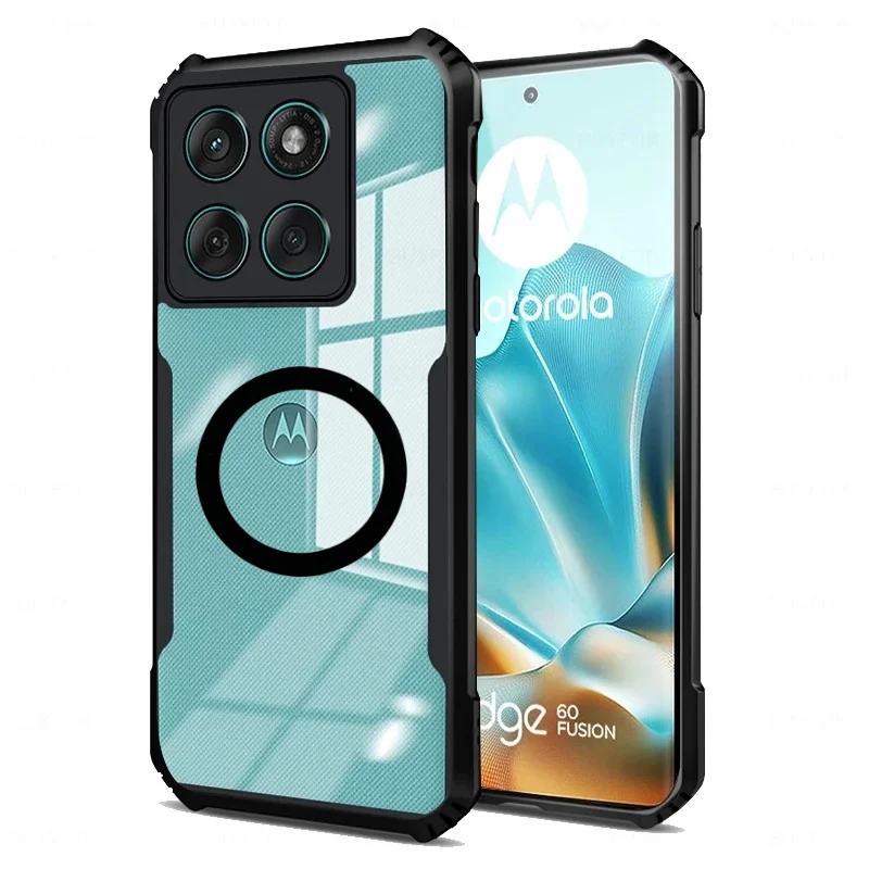Luxury Armor Transparent PC+TPU Magnetic Cover For Motorola 