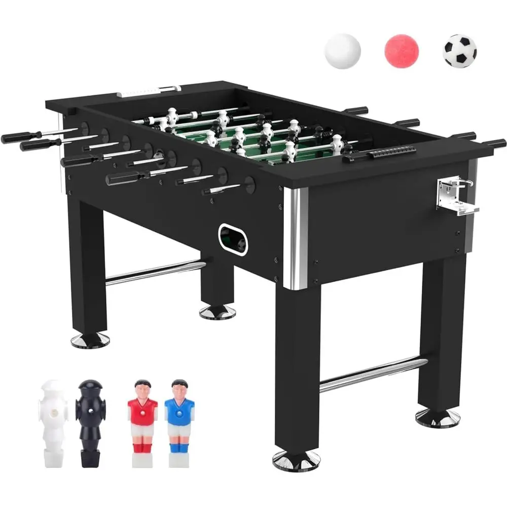 

55 Foosball Table with 9 Balls, 2 Cup Holders, Adjustable Balance Foosball Table Adult Size for Adults and Children, Heavy Duty