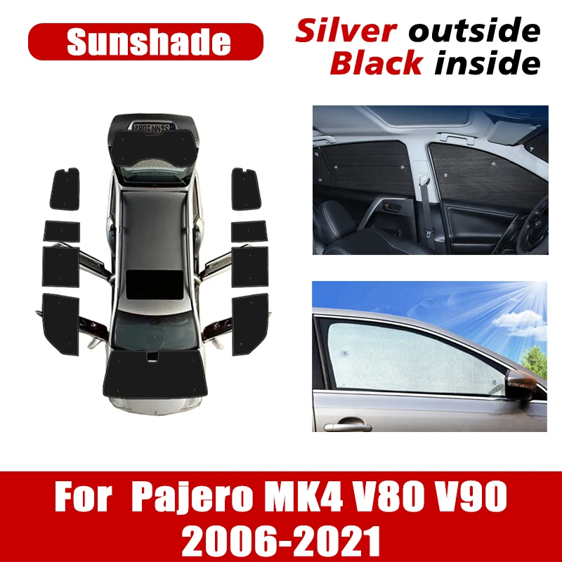 Visera Anti-UV para ventana de coche, Accesorios para Mitsubishi Pajero 4, Montero, Shogun V80, V73, V93, 2006 ~ 2021