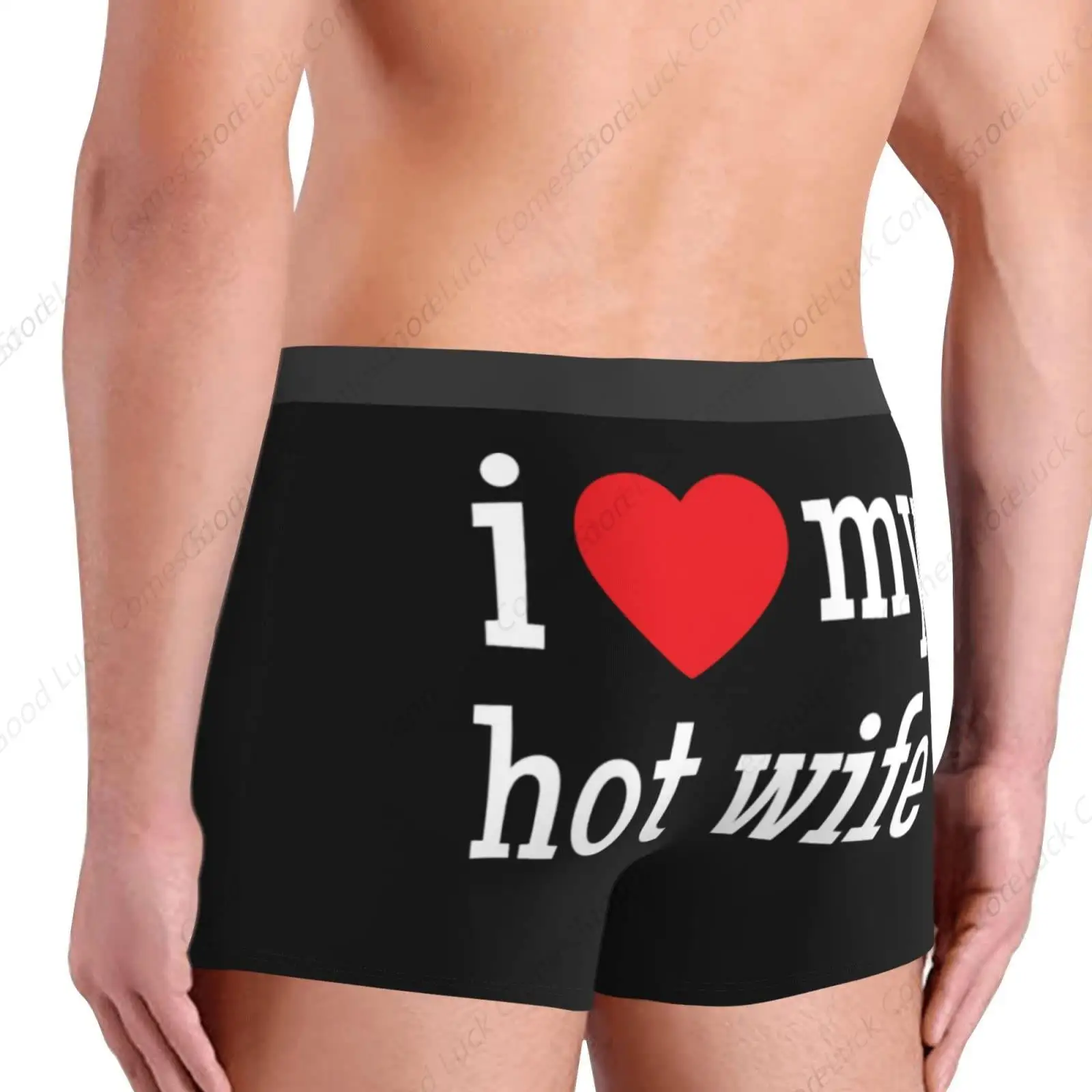 I Heart My Hot Wife Men's Black Hearts Modern Mix Large Unisex Adult Boxer Briefs