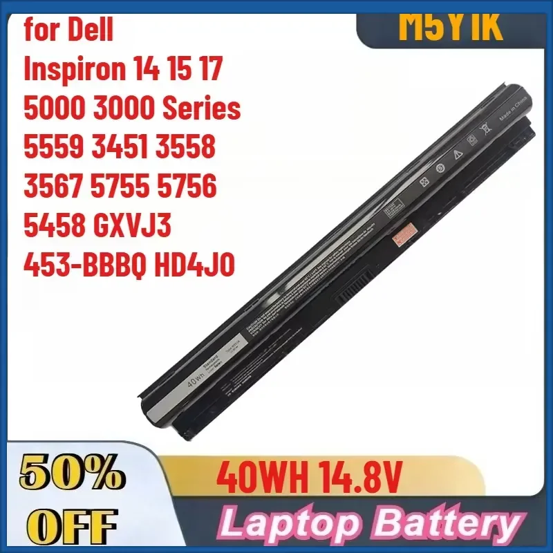 M5Y1K 40WH/2700mAh Battery for Dell Inspiron 14 15 17 5000 3000 Series 5559 3451 3558 3567 5755 5756 5458 GXVJ3 453-BBBQ