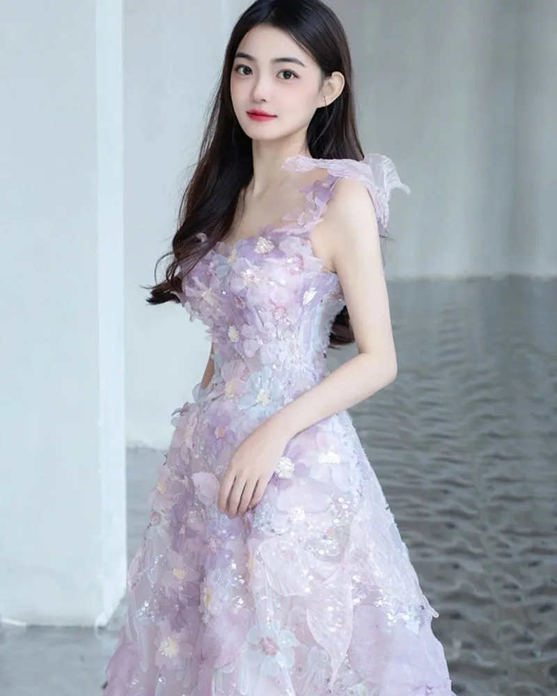 

New Long Formal Evening Dress DongCMY Luxury Dubai Vestido De Fiesta Largo Flower Prom High Quality Party For Women Gown