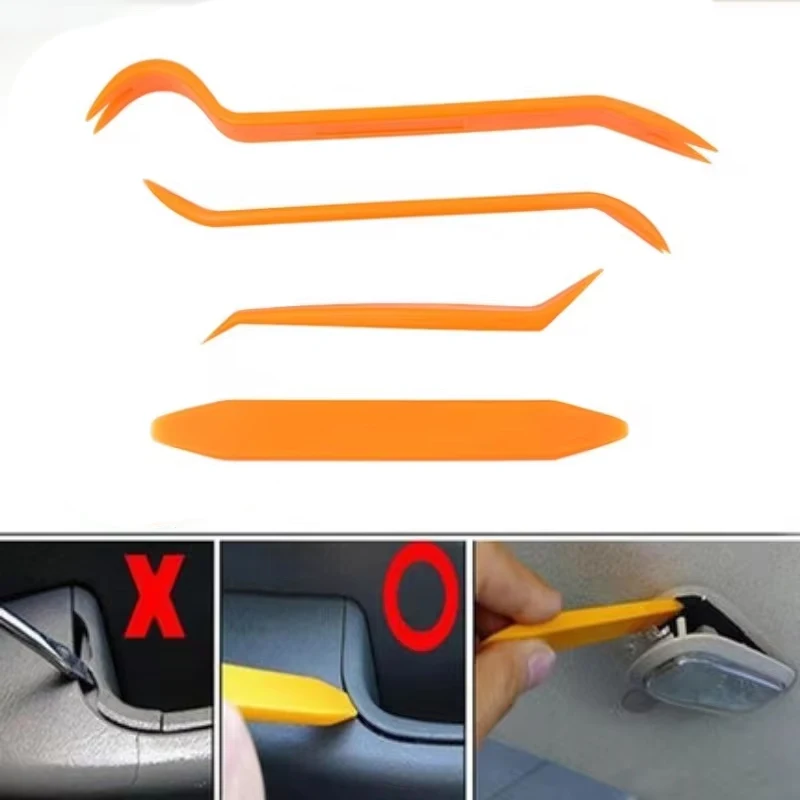 Ensemble d'outils de démontage de clip de porte de voiture, kits de remise en état stéréo DVD, panneau de garniture en plastique intérieur, outil de retrait de carte Prada, 4 pièces, 1 pièce