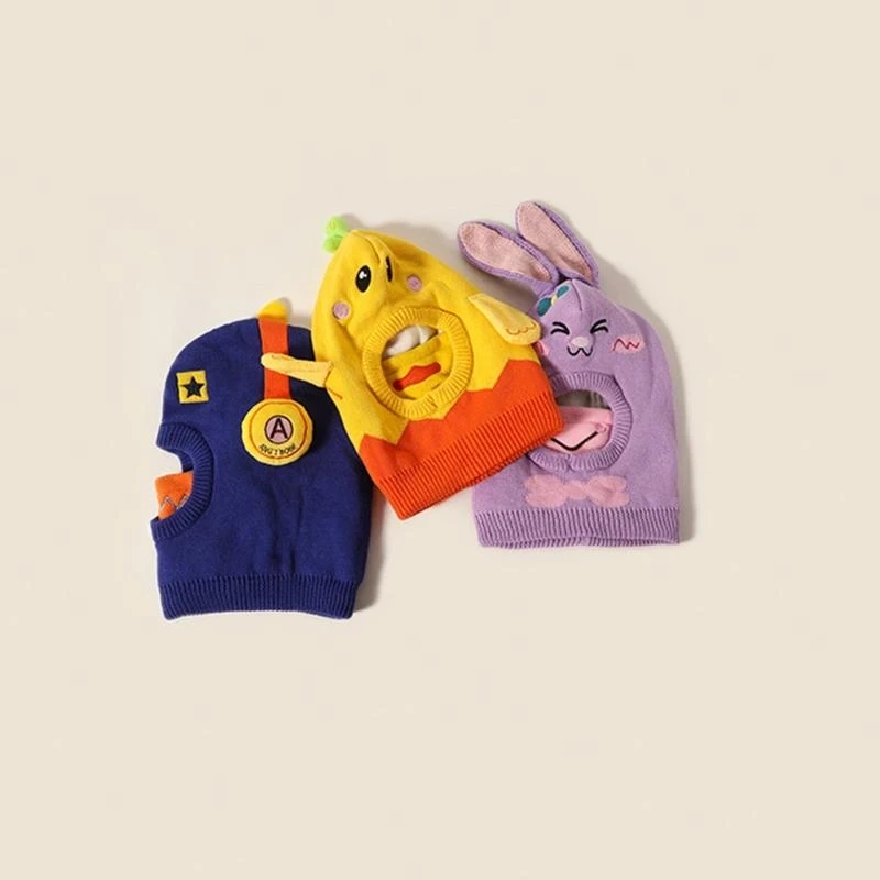 Kids Hoodies Scarf Balaclavas Removable Mask Beanie Hat Thicken Knitted Cap in Cold Weather Thermal Windproof for Winter