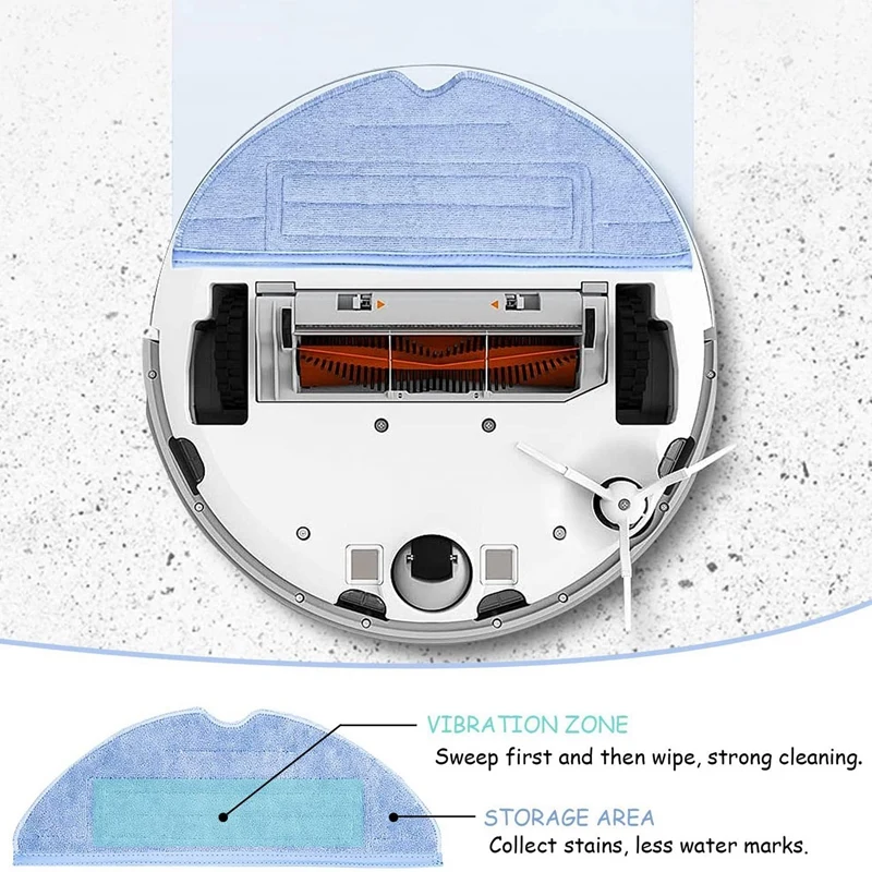 Panni per mocio per Xiaomi Roborock S7 S7plus T7 T7plus T7splus accessori per aspirapolvere Mop con spazzola riutilizzabile e lavabile