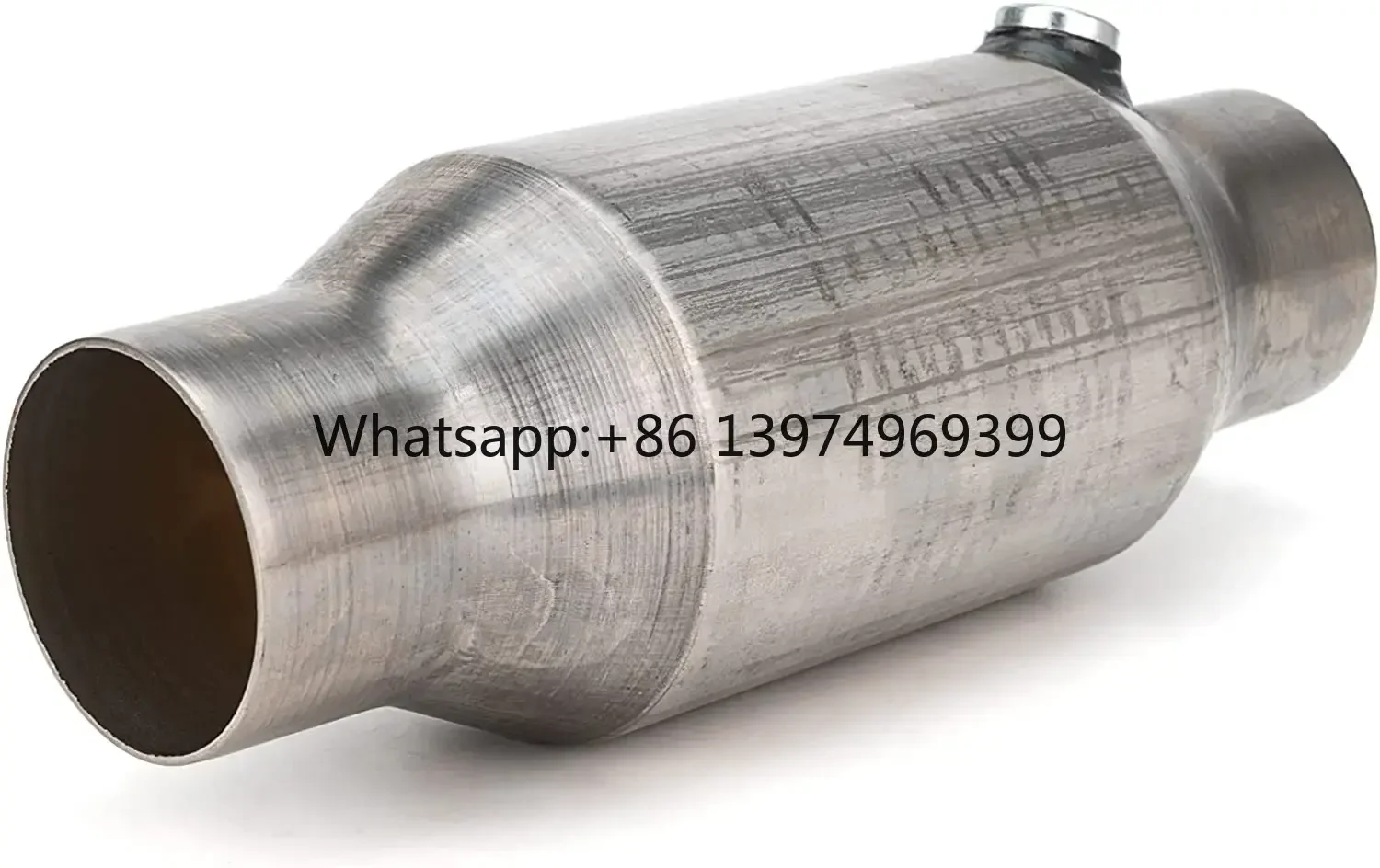 Stainless Steel 2.5/3.5 Inch Inlet/Outlet Universal High Flow Front Catalytic Converter Direct-Fit with O2 Port