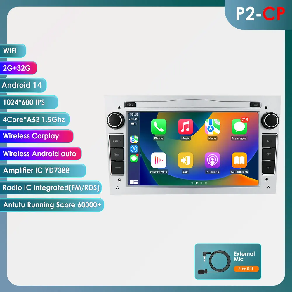 128G 4G-Lte Android 2din Auto Gps Speler Voor Opel Astra H J 2004 Vectra Vauxhall Antara Zafira Corsa C D Vivaro Meriva Veda Radio
