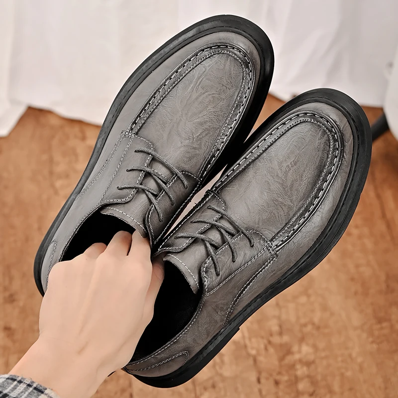 

New Autumn Business Casual Youth Men Shoes High-end Height Increasing Anti Slip Breathable Fashionable Shoes