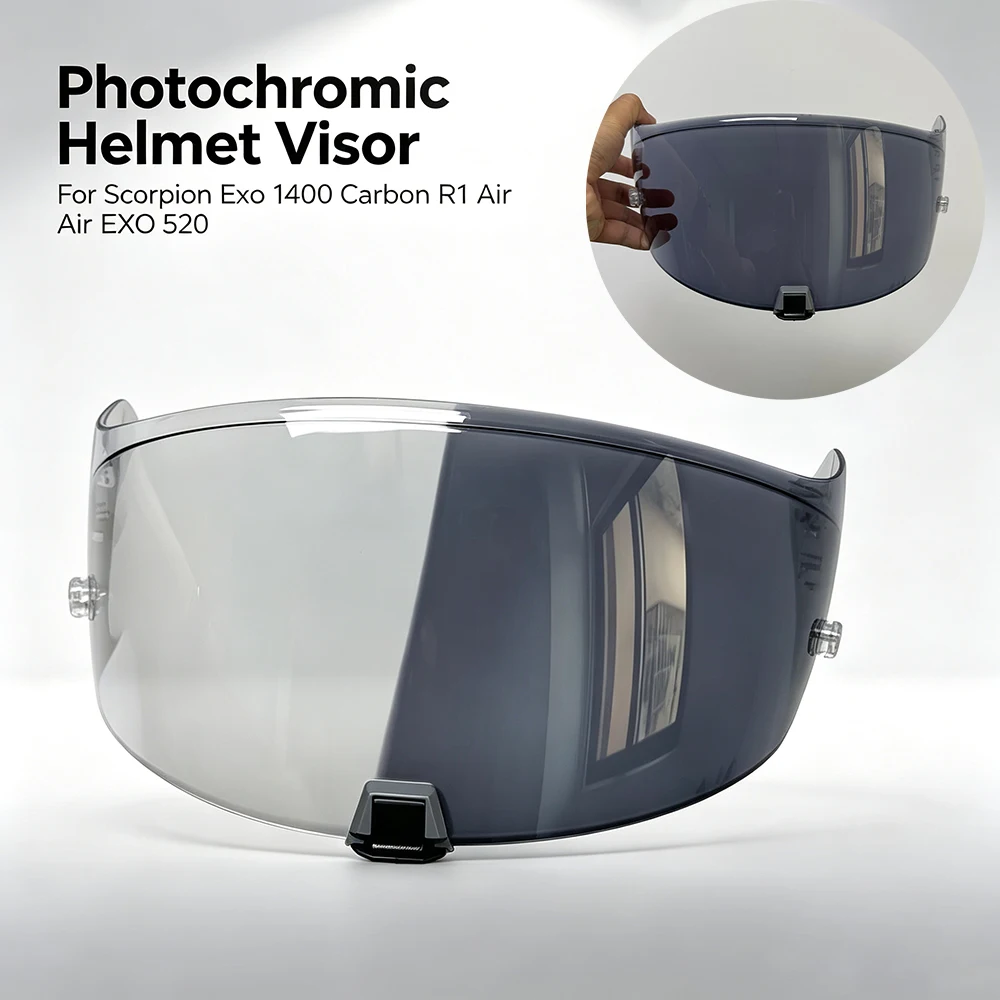 For Scorpion Exo 1400 Carbon R1 Air EXO 520 Motorcycle Photochromic Helmet Visor goggles hromic Tea Automatically Darkens Lens