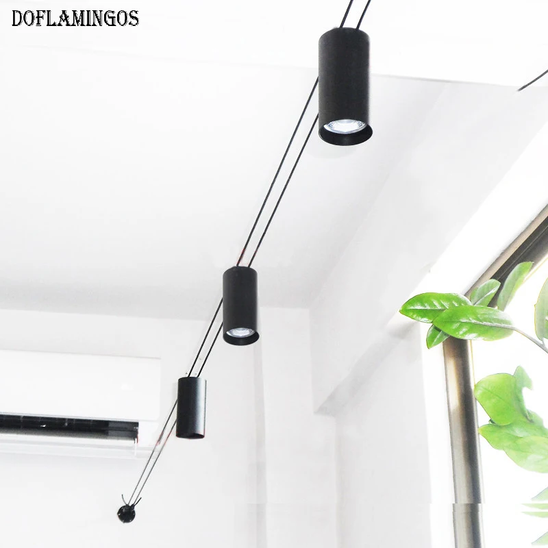 NEW High-Rise Black Steel Wire Rope Light Track Running Cable Puller Home Improvement Steering Gear Support Accessory