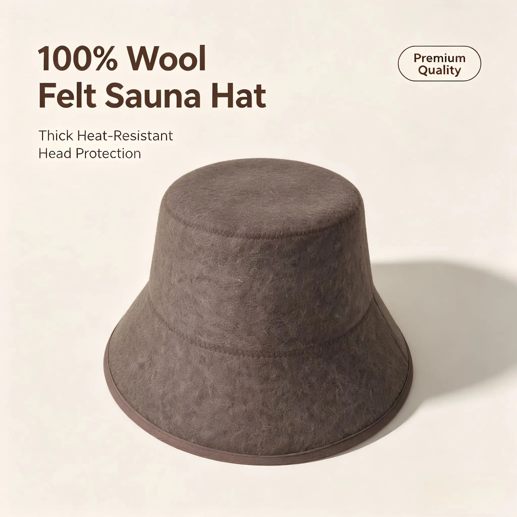 100% Thickened Wool Felt Sauna Hat Unisex Heat‑Resistant Banya Cap Sweat Absorbing Head Protection for Sauna Spa Bath Use