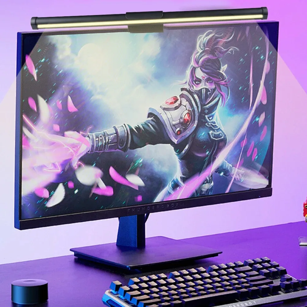 

Светодиодная RGB-лента для монитора ПК, регулируемая по яркости лампа для защиты глаз, атмосферное освещение для игр, учебы, работы и чтения