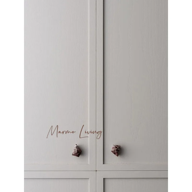 Nordic light luxury creative 100% natural marble glass door handle villa hotel creative cabinet door handle light luxury handle