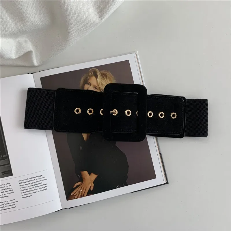 New Fashionable Women's Belt with Elastic Wide Waist Cover for Everyday Versatile Coat Dress Decoration Trendy Women's Belt