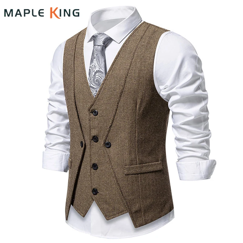 Gothic Clothes Man Vest Suit Two Fakes Pieces Designer Waistcoats 2025 Vintage Mens Vitoriano Masculino Host Formal Dress Vest