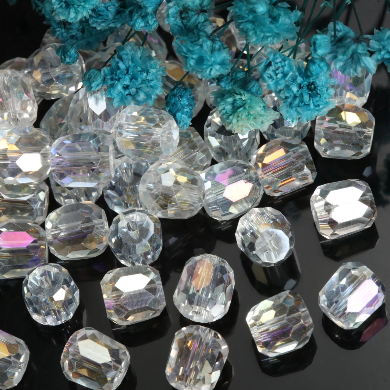 488Pcs/Lot 8x9mm Round Barrel Beads AB Faceted Crystals Glass Beads for Jewelry Making DIY Bracelet Nacklace Garment Decor