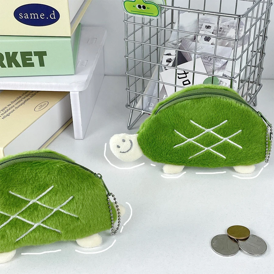 Creative Children Coin Purse Cute Marine Animals Turtle Plush Doll Pendant Cartoon Mini Turtle Students Portable Coin Purse