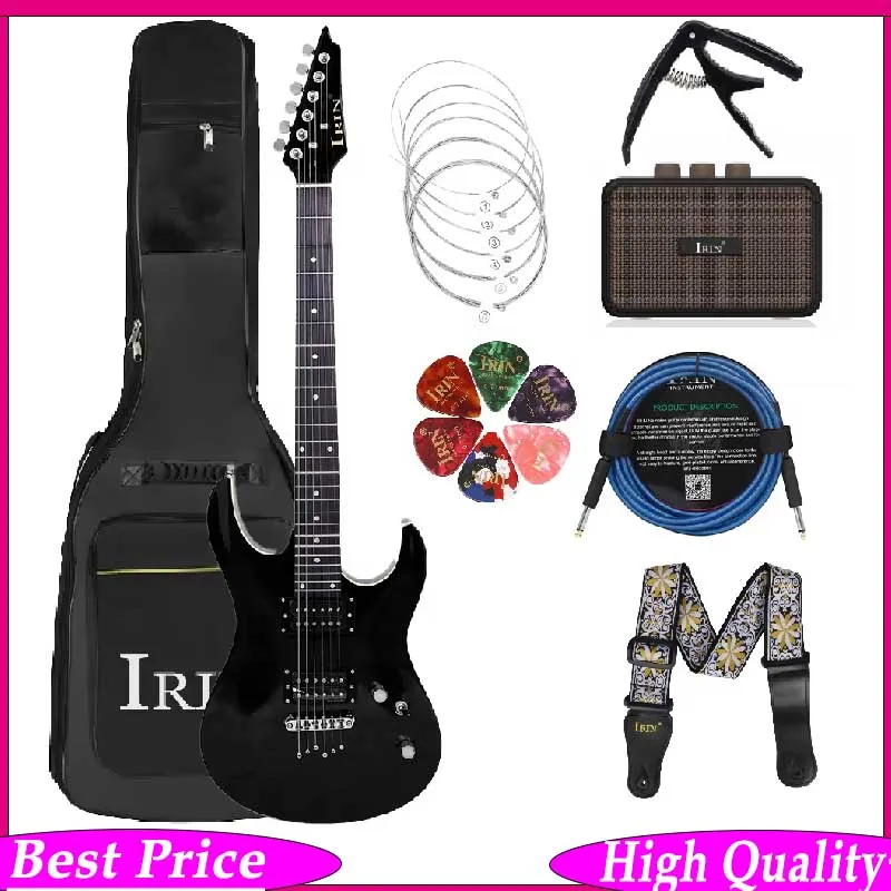 IRIN R-371 Electric Guitar – 24-Fret Dual Humbucker Ripple Texture Finish Electric Guitar Professional Plucked Instrument
