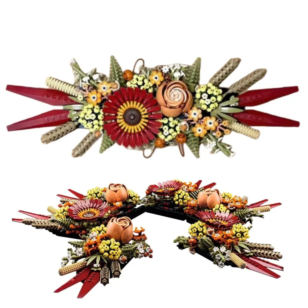 

New Dry Flower Centerpiece Building Blocks DIY Handmade 812pcs Building Artificial Bouquet Botanical Home Decor for Valentines