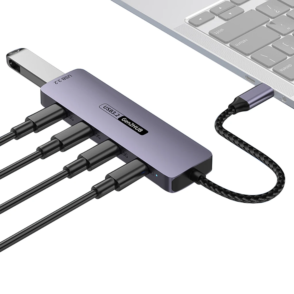 Aluminum Alloy Type-C USB 3.2 10Gbps High-Speed Docking Station PD100W Fast Charging Hub for Smartphones Tablets and PC Laptop