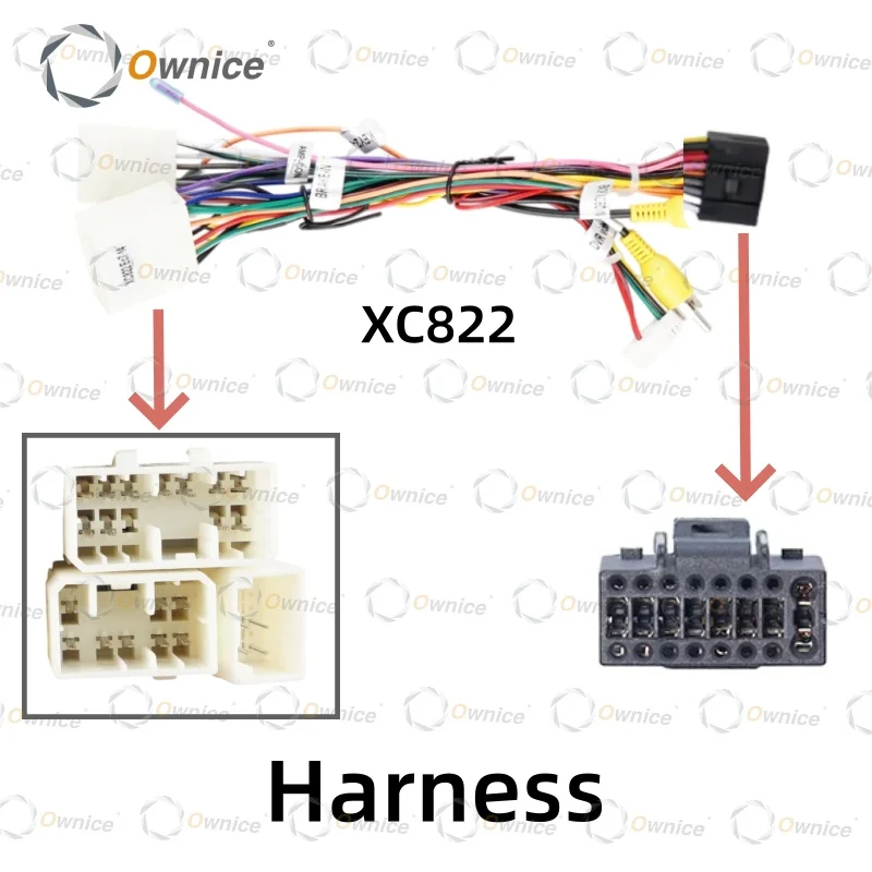 Ownice Car Radio Cable 16pin Power Wiring Harness Android Head Unit Connector for Chery EC7 CK 2009 - 2016 dvd play