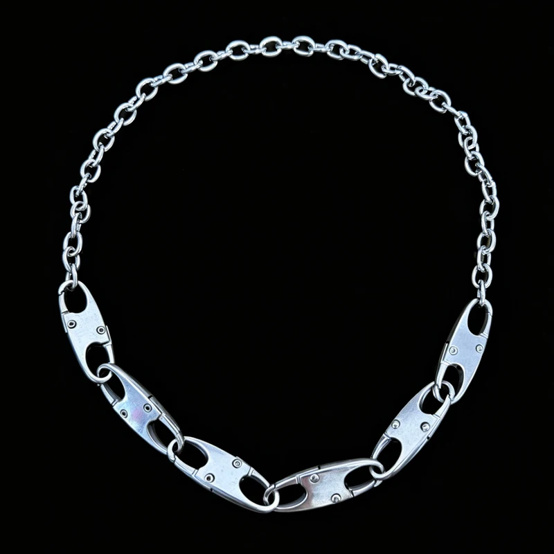 Punk Jewelry Buckle Chain Necklace Pants Accessories Grunge Hip Hop Fashion Aesthetic Charm 90s Necklace Accessories Goth