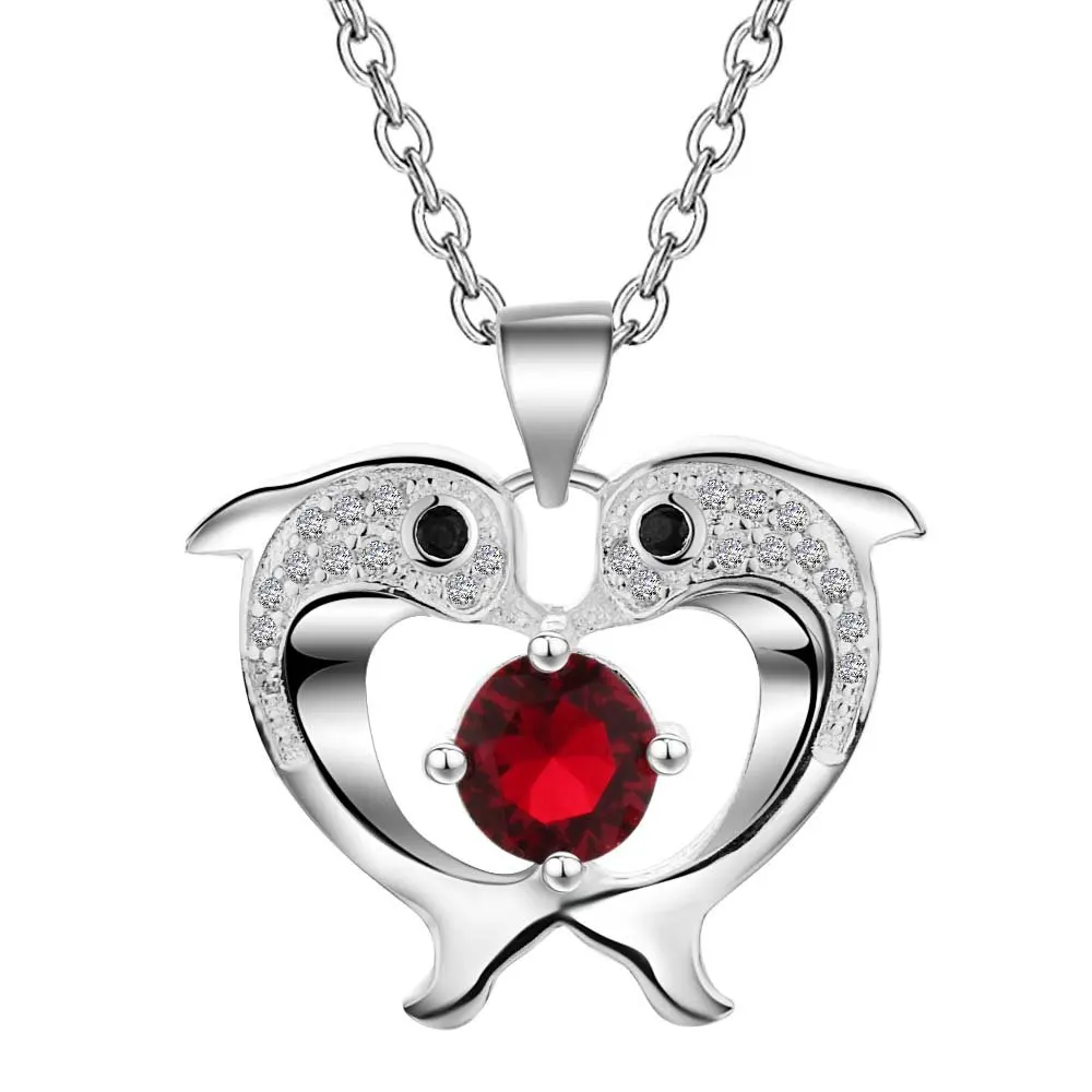 

925 Sterling Silver Necklace Pendant Dolphin for Women High Quality Wedding Engagement Jewelry Crystal Zirconium Fashion Gift