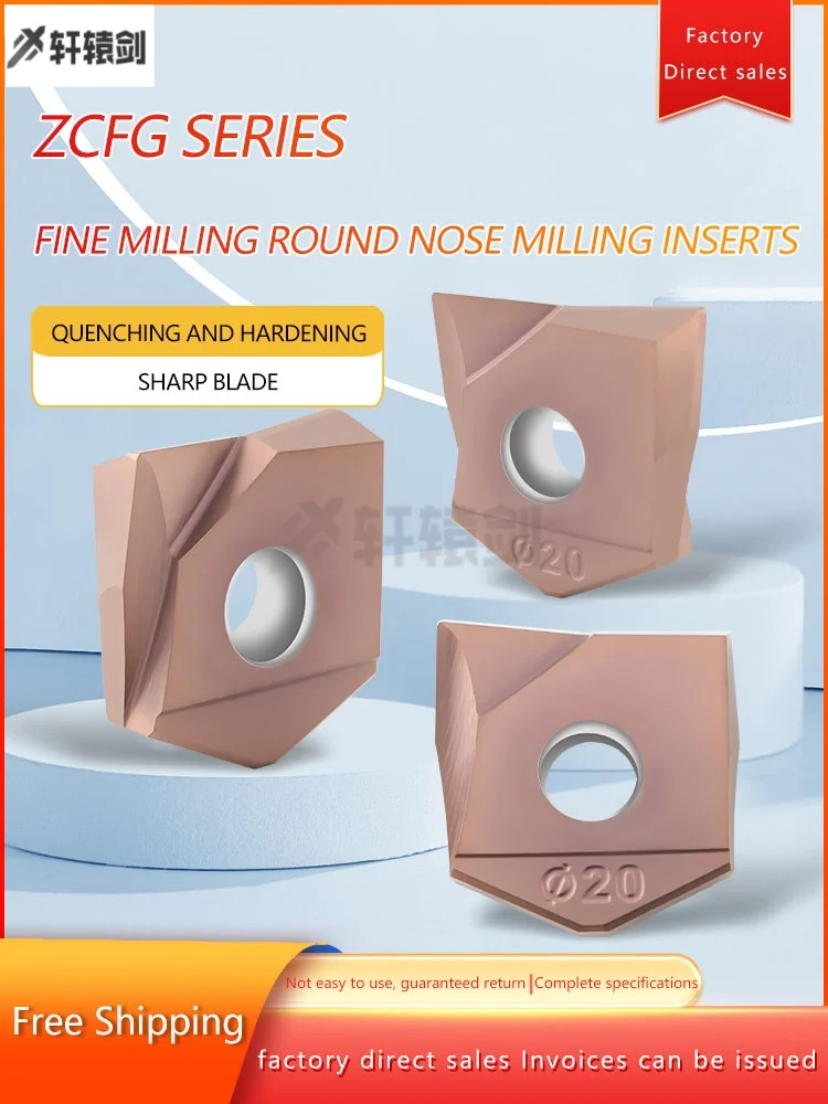 

ZCFG200-R0.5 ZCFG200-R1.0 ZCFG200-R2.0 ZCFG200-R3.0 Round Nose Milling Inserts CNC Lathe Turning Tools Precision Milling Cutter