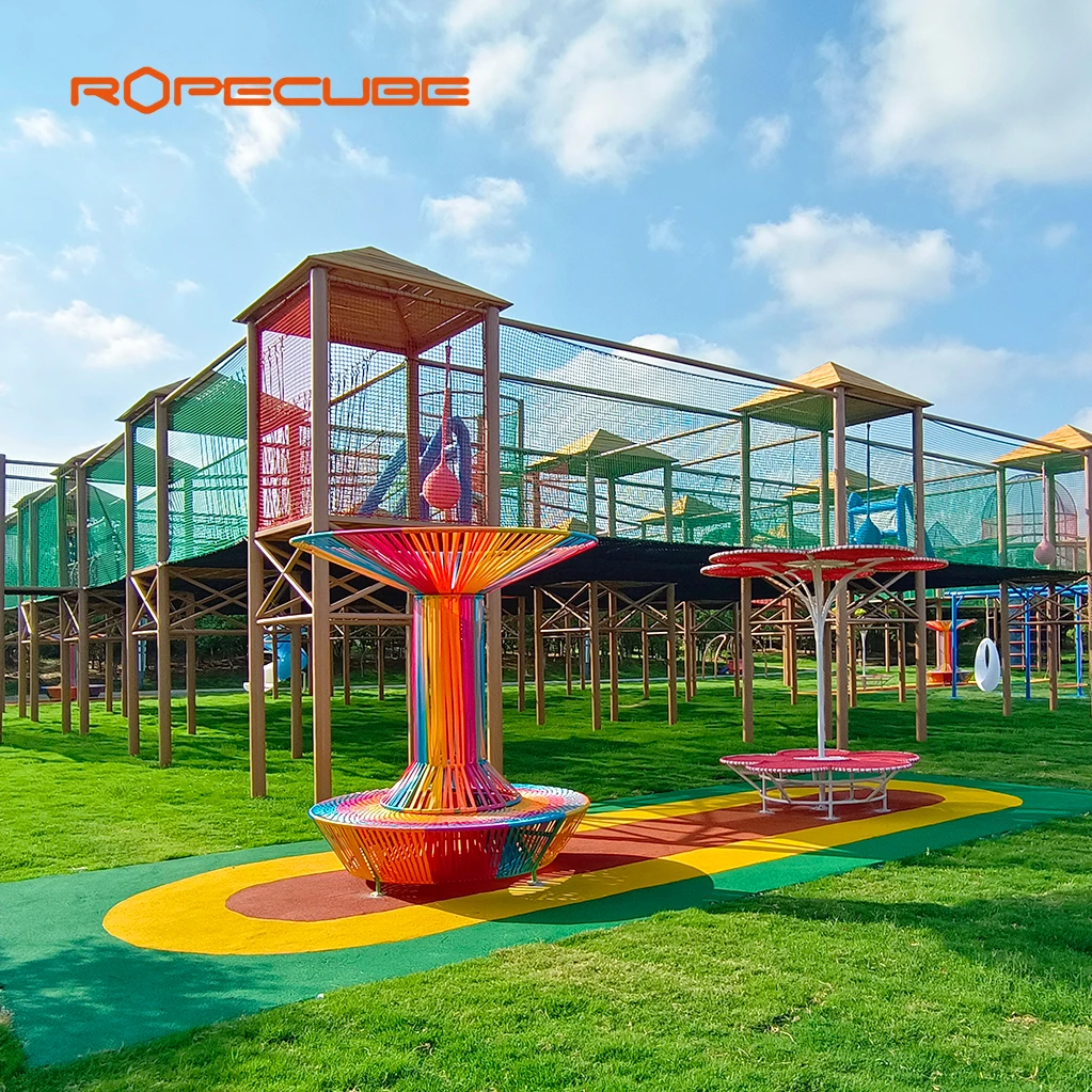 Ropecube Factory Customized Design Children Climbing Rope Nets Playground Equipment Amusement Park Products For Sale