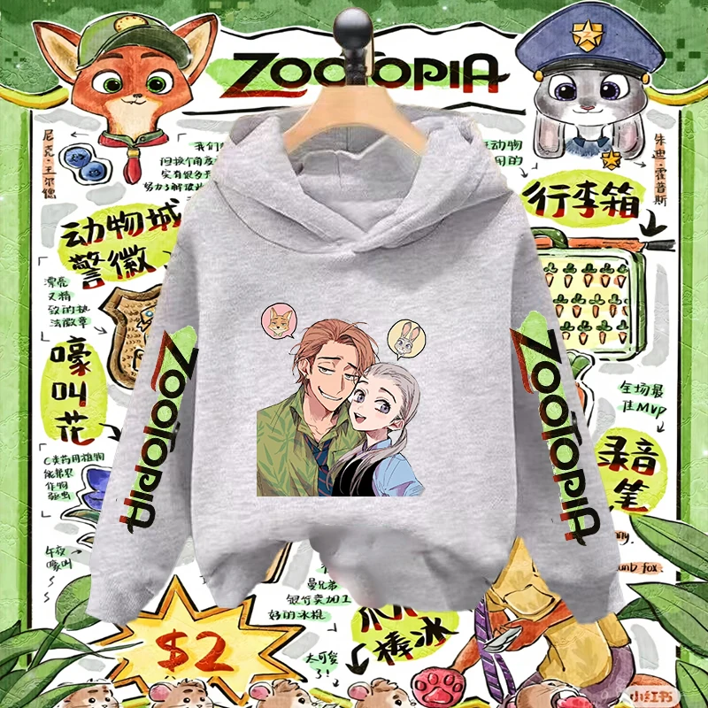 ديزني الاطفال مقنعين البلوز Zootopia جودي هوبس نيك وايلد الأخوات مطابقة ملابس الأطفال شخصية كرتونية ارتداء