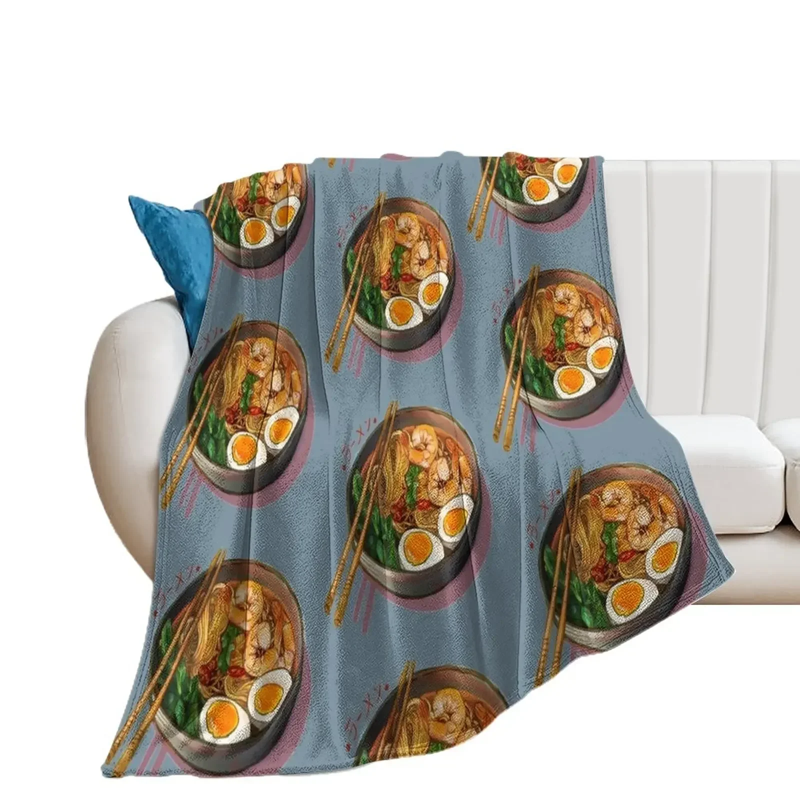 Japanses Ramen Noodles Bowl Throw Blanket Flannels For Sofa Thin Flannel Soft Big Blankets