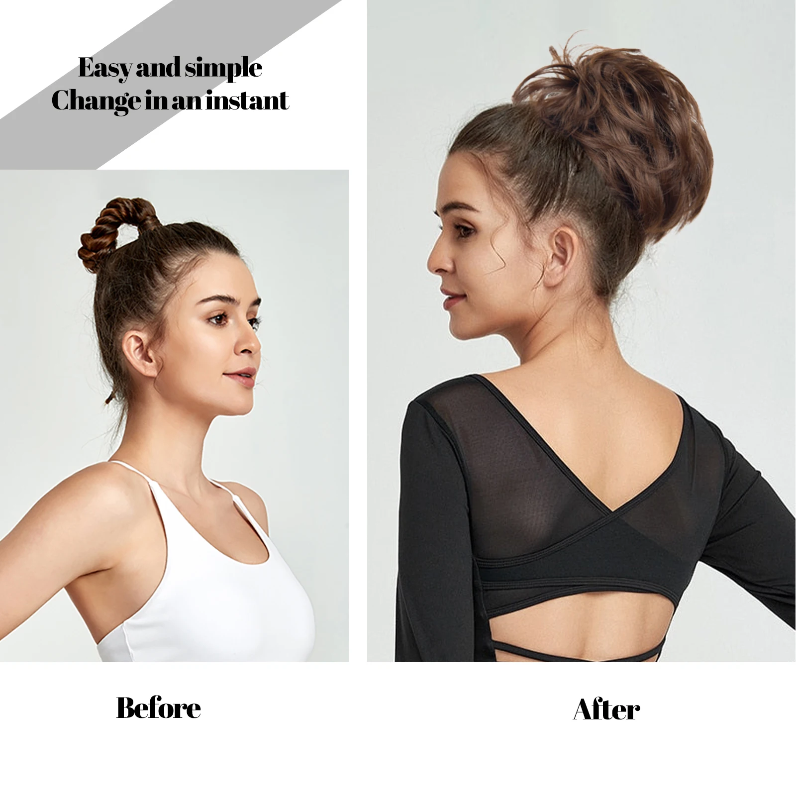 Cheap Hair Bun Messy Bun Hair Piece Comb Clip In Hair Bun Hairpiece Short Straight Versatile Tousled Updo Easy For Women