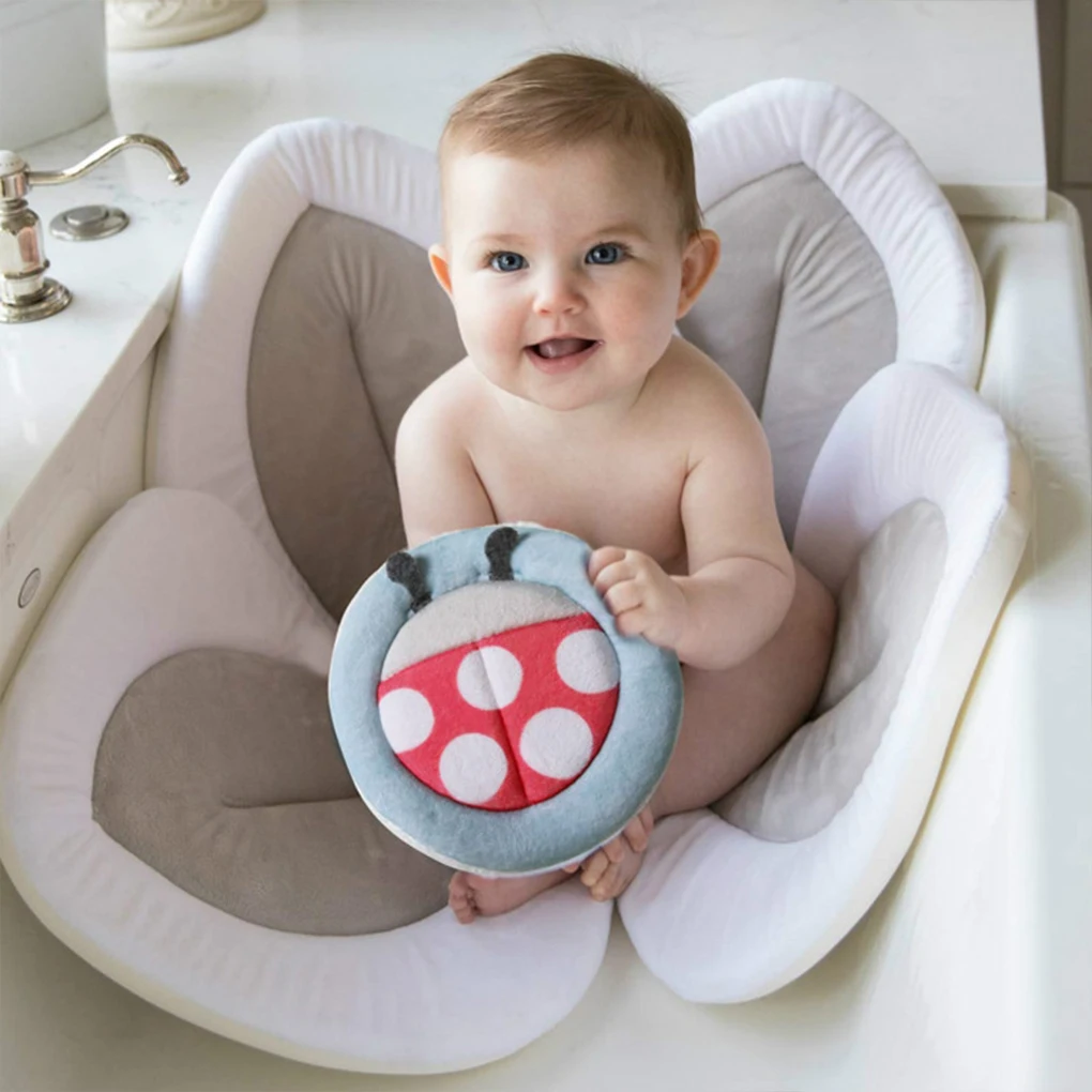 Blooming Bath Lotus Baby Bath Seat For Babys Bathing Comfort Not Easily Deformed Baby Sink Bathtub Mat Cushion Safe Flower Seat