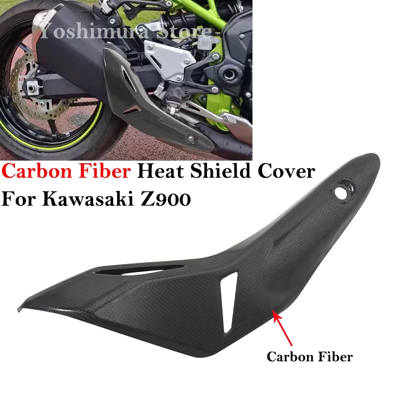 

Slip On For Kawasaki Z900 Motorcycle Exhaust System Escape Pipe Carbon Fiber Heat Shield Cover Guard Anti-Scalding Shell Muffler