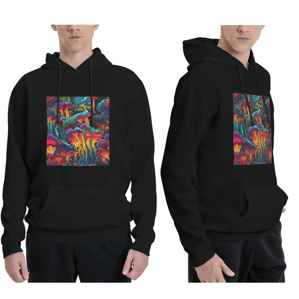 Acid Trippy Weird Psychedelic Wavy Mushroom Hoodies Men Women Pullover Sweatshirt Harajuku Long Sleeve Streetwear Autumn Winter