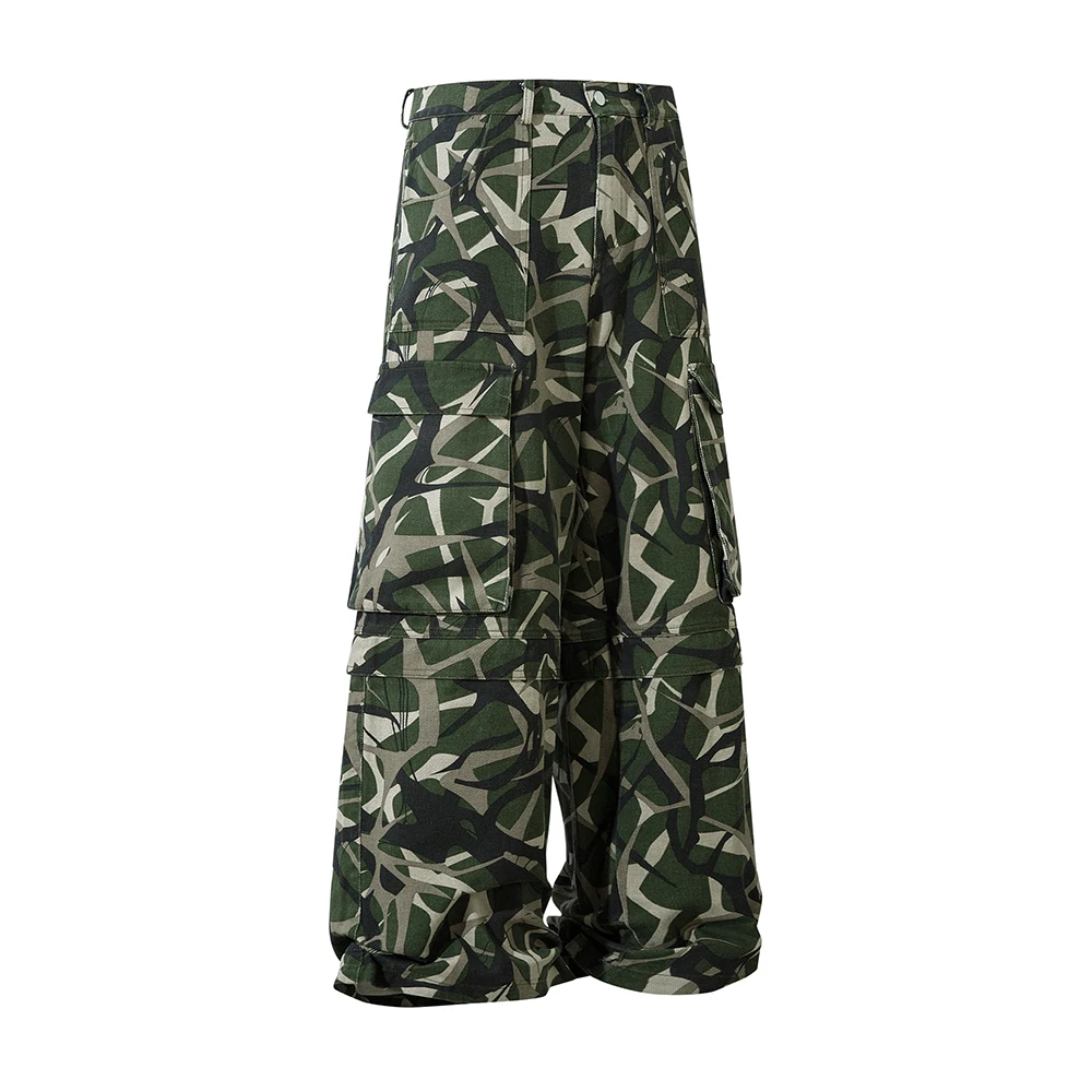 

Contrast Color Pokets Baggy Camouflage Casual Cargos for Men and Women Streetwear Loose Jeans Ropa Hombre Casual Denim Pants