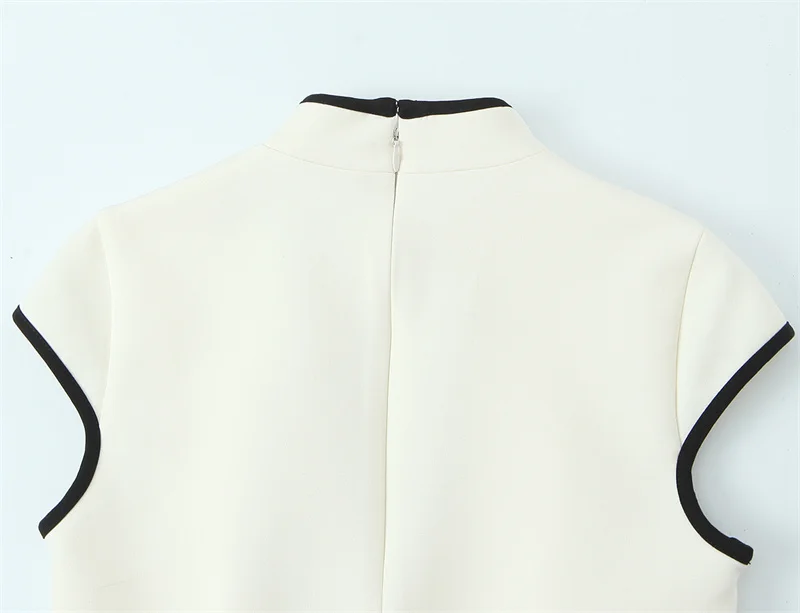 Women's Dress 2026 Summer New Style White Sleeveless Hollow-out Decor Qipao-style Mini Dress Elegant and Fashionable - Image 6