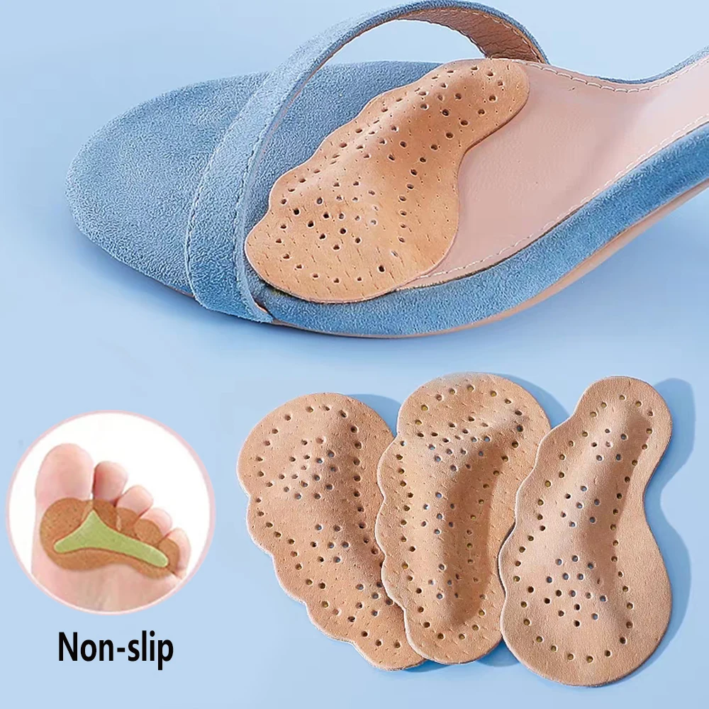 

Leather Forefoot Pad Anti-slip Sticke for Shoes Women High Heels Sandals Pain Relief Inserts Toe Cushion Foot Care Shoe Pad