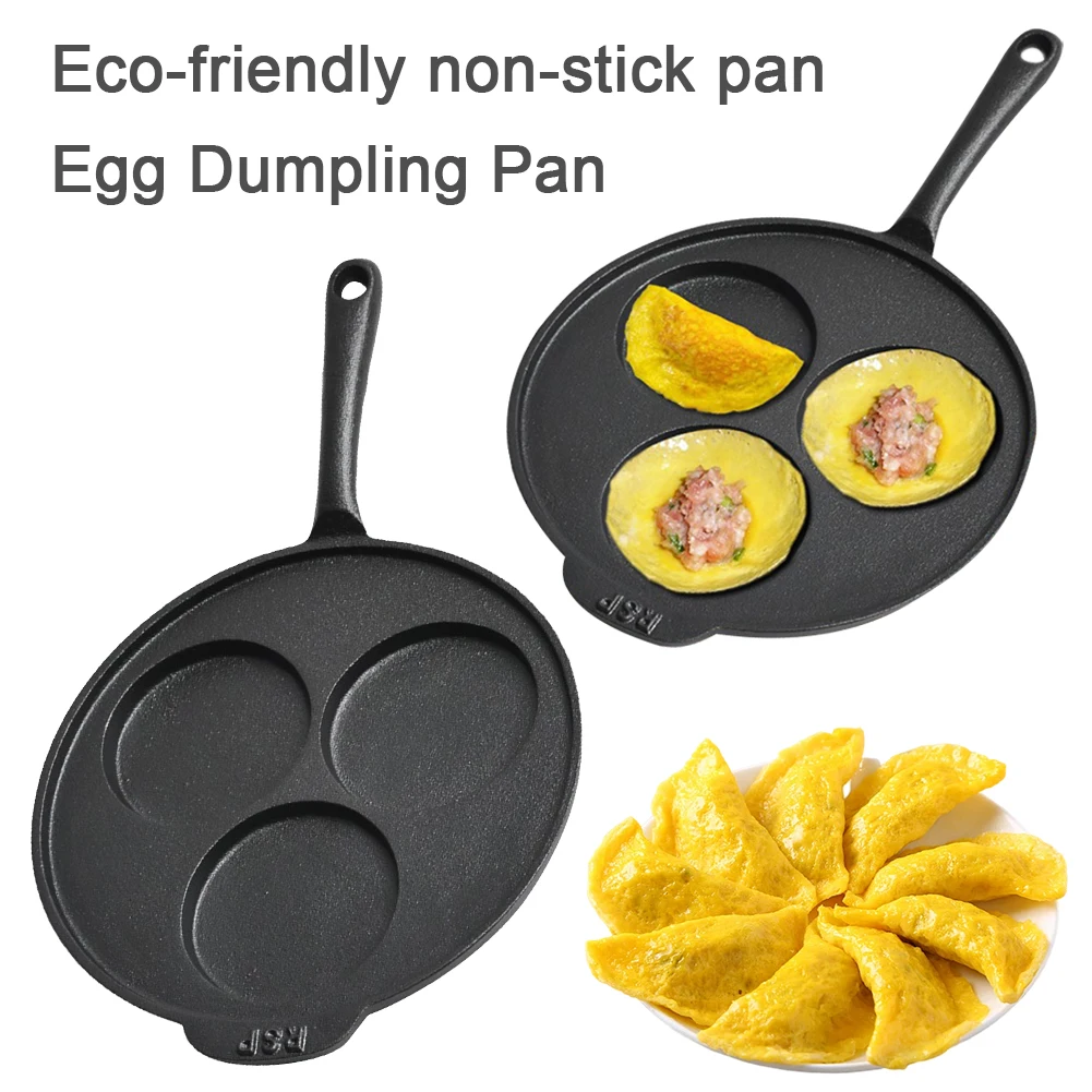 

Cast Iron Pancake Pan Nonstick 3-Cup Skillet 9 Inch Frying Pan for Gas Stove Induction Cookware