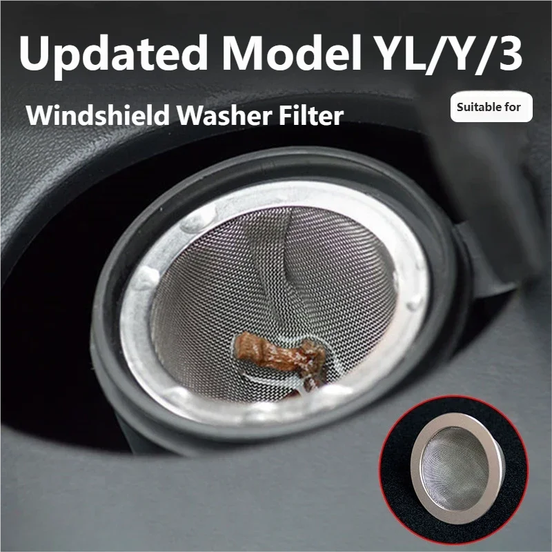 

For Tesla Model YL/Y/3 Car Windshield Washer Fluid Filter Screen Automobile Windscreen Wiper Water Filter Stainless Steel Mesh