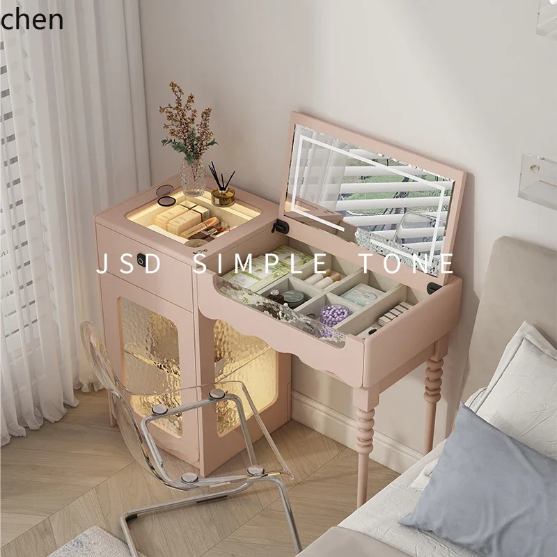 

LYY flip dresser locker integrated master bedroom mirror can hide makeup table