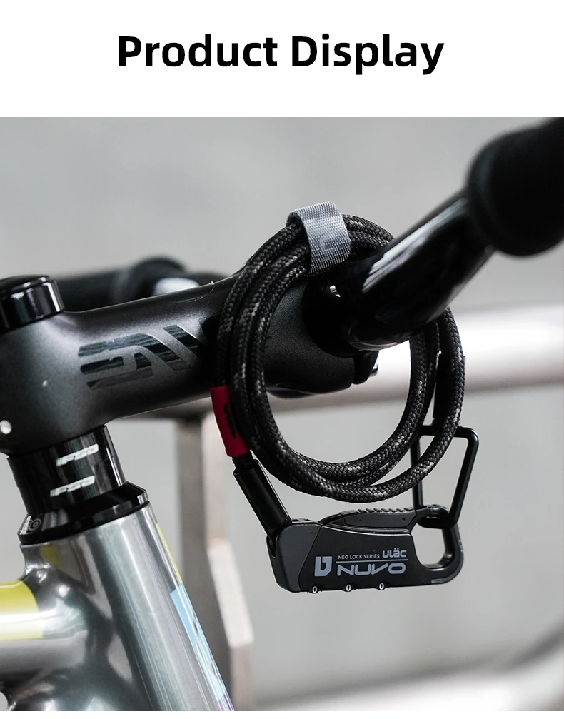 ULAC Fahrradschloss Nuvo Lock mit Dreistelliger Zahlencode-Kombination, Multifunktionales Diebstahlsicherungs-Kabelschloss aus UHMWPE-Geflechtmaterial – Detail 9