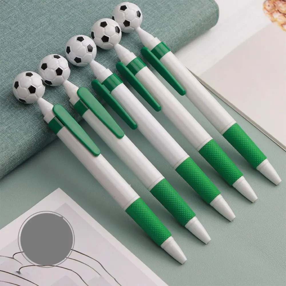 5 Pcs/Bag Cute Football Ballpoint Pen Creative Multi-use Writing Pens Soccer Shape Portable Ink Pens Office Supplies