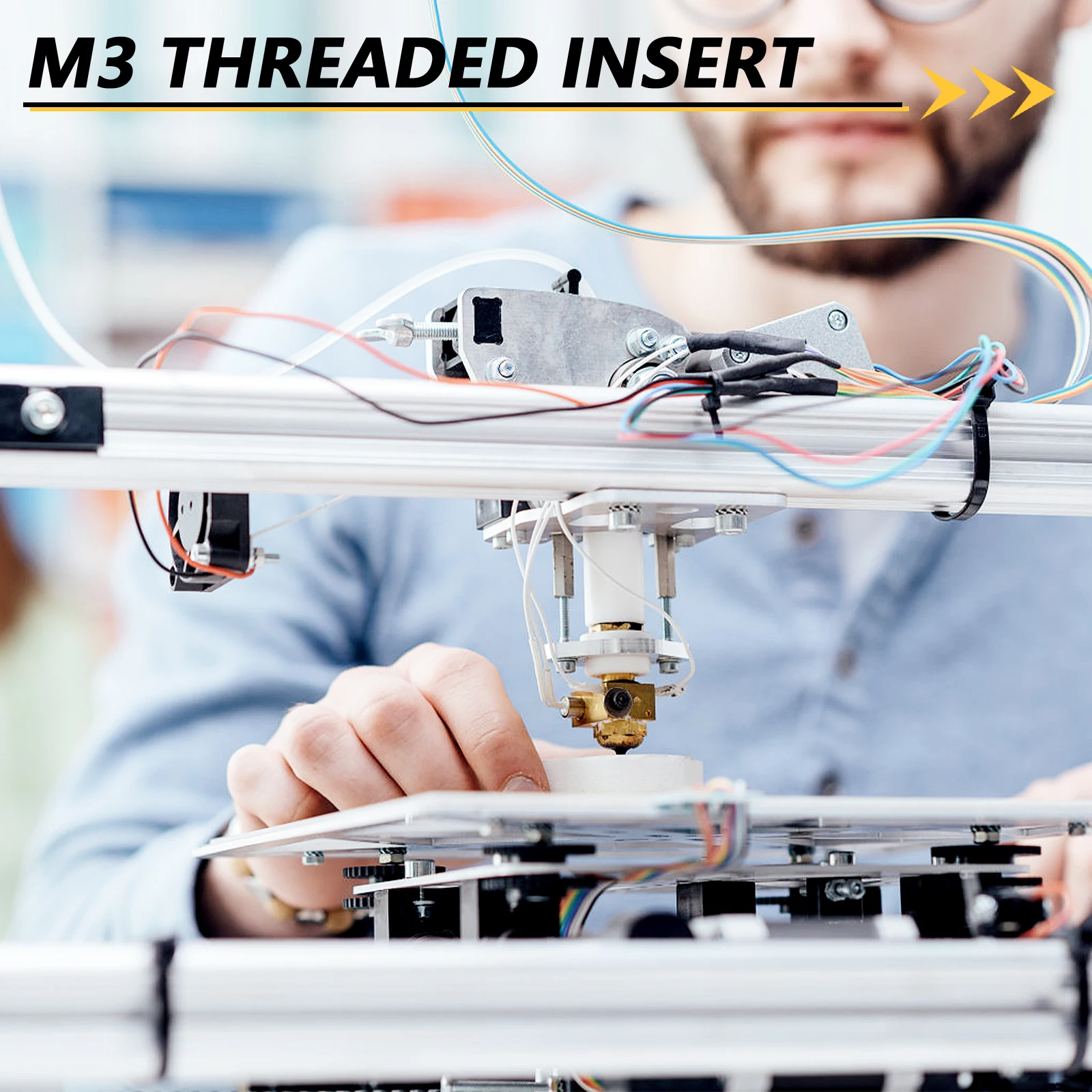 

100Pcs Copper Embedment Nut Brass Knurled Threaded Heat Resistant Insert for Injection Molding 3D Printer Durable Reliable