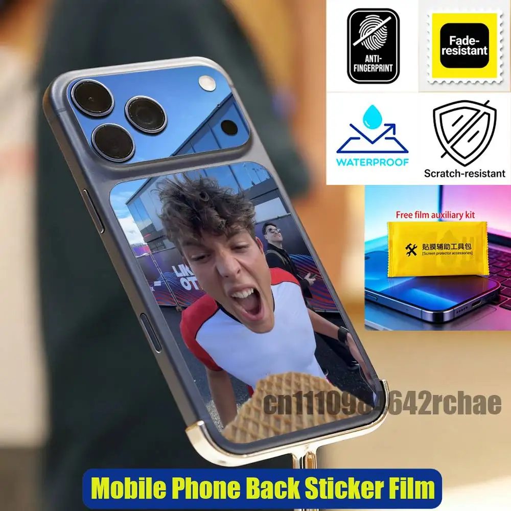 For iPhone 17 Pro Max Phone Back Sticker Film Decal Skin Wrap DIY Custom O-Oliver Bearman Stickers Full Cover