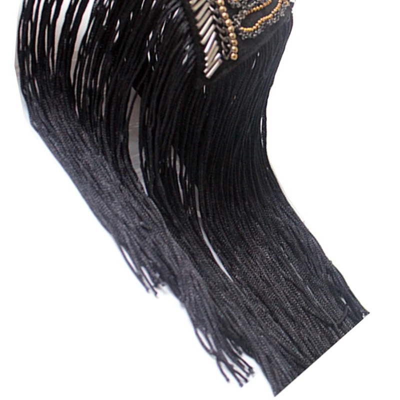 Fringe Shoulder Pieces Tassel Chain Epaulet Beads Punk Fringe Shoulder Boards Badge Uniform Accessories for Women