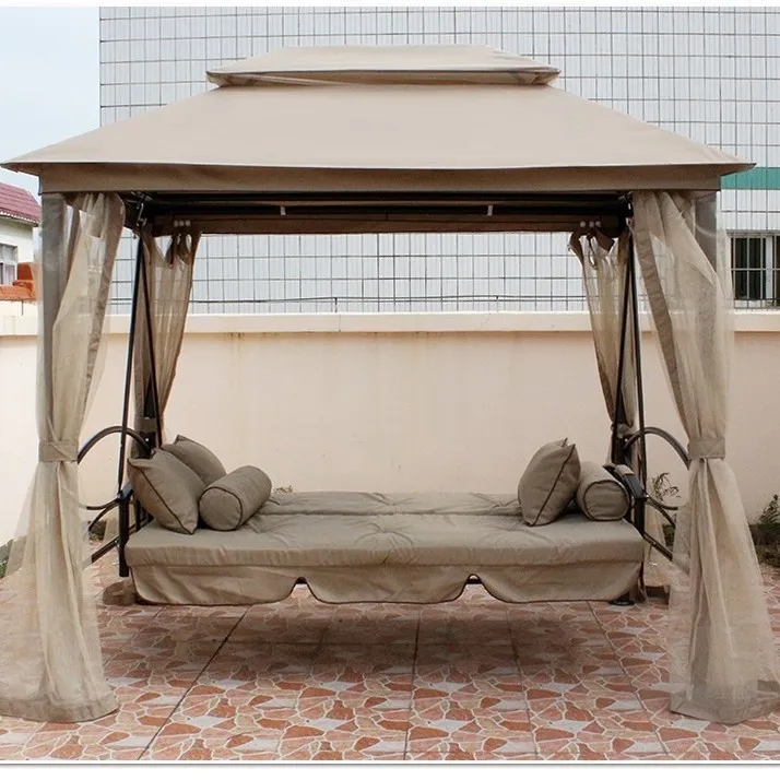 DSA steel outdoor swing bed rocking chair can sit and lie down dual-purpose swing chair courtyard garden wrought iron leisure